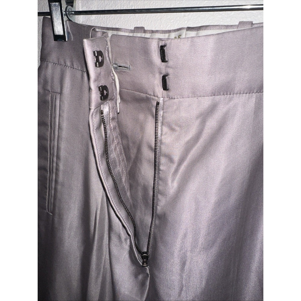 Yves  Saint  Laurent Taupe High- Waisted Dress Pants Straight Leg Trousers Sz 25 - Picture 15 of 16